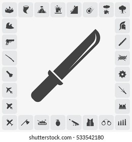 Gray sword icon illustration isolated vector sign symbol