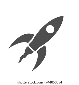 gray symbol of the rocket that flies