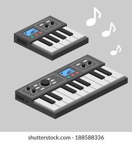 gray synthesizers flat icon, vector illustration