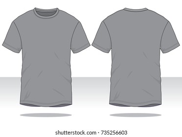 297+ Grey T Shirt Template Front And Back Amazing PSD Mockups File