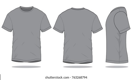 Download Grey T Shirt Template Front And Back - mockup