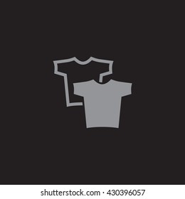 Gray T shirts vector icon on black background