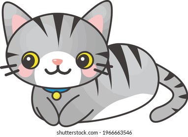 Gray Tabby Cat Drawings Illustrations . Clip Art