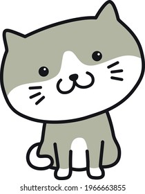 Gray Tabby Cat Drawings Illustrations. Clip Art