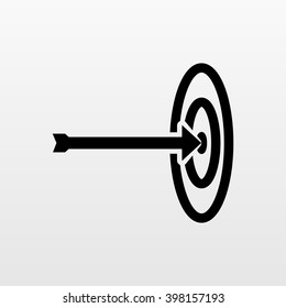 Gray target icon isolated on background. Modern flat pictogram, business, marketing, internet concept. Trendy Simple vector symbol for web site design or button to mobile app. Logo illustration.