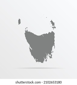 gray Tasmania Map Illustration .