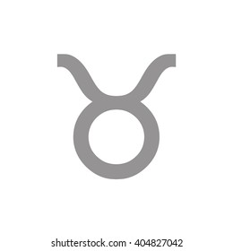 Gray Taurus zodiac sign. Astrology symbol vector illustration