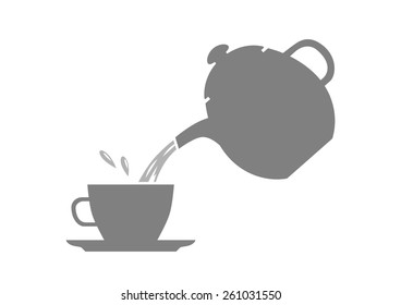 Gray tea icon on white background