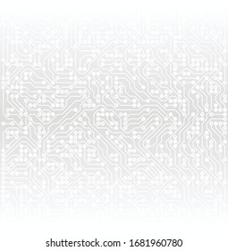 Gray Technology Background. Abstract Monochrome Pattern. Circuit board Tech Backdrop. Digital Texture. Vector illustration