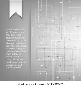 Gray technology background.Abstract lines in the form of electronic Board