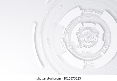 Gray technology business background with HUD shapes. Vector EPS10.