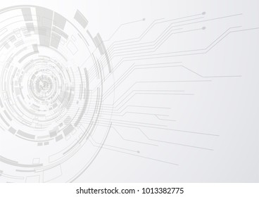 Gray Technology Business Background With HUD Shapes. Vector EPS10.