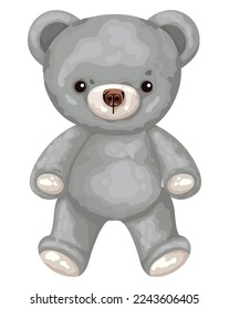 gray teddy design over white