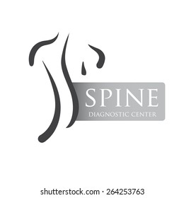 Gray template. Spine diagnostic center. Vector logo