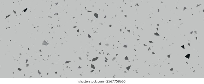 Gray terrazzo background, with a speckled pattern. The background is gray with a textured, modern style. Background is sleek and gray. Minimal terrazzo pattern, speckled texture background vector