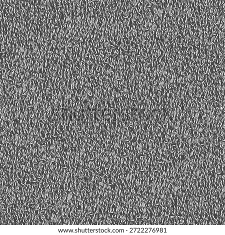 Gray terry cloth texture. Old towel cloth used for cleaning in the house. Grayish plush carpet. Abstract seamless. Vector artwork.