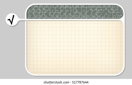 Gray text box for your text with radix symbol and hand written numbers