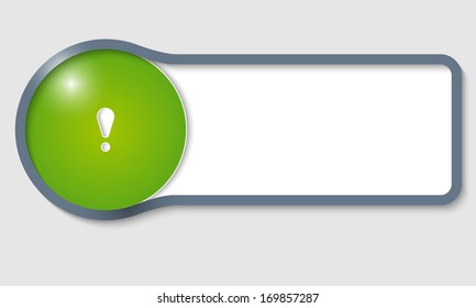 gray text frame for any text and exclamation mark