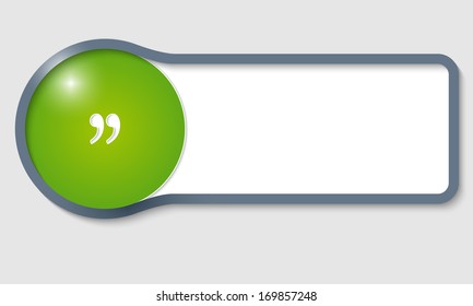 gray text frame for any text and quotation mark