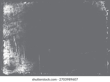Fondo de textura gris con superposición de grunge blanco angustiado y bordes ásperos Vector