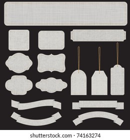 Gray textured banners and labels