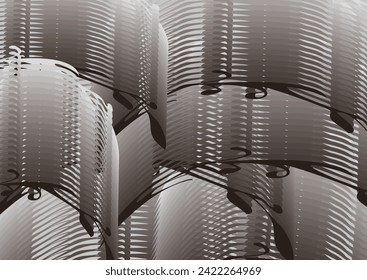 Gray textured linear background for interiors or posters. Futuristic backdrop with metallic effect for business concepts, textiles, prints, covers, fabrics, backgrounds, textures, scrapbooking, tiles