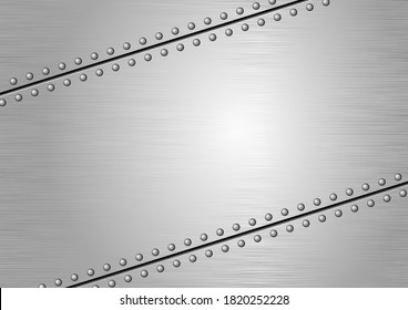 Gray Textured Metal Board With Rivets