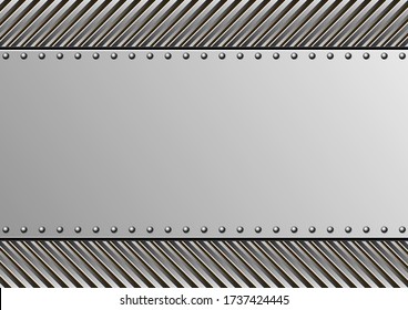 Gray Textured Metallic Background With Copy Space