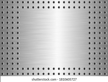 Grau strukturierter metallischer Hintergrund mit Holes. gebürstetes Metall 