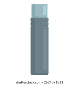 Graue Thermoflasche, um das Getränk warm oder kalt zu halten, einzeln auf weißem Hintergrund
