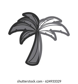 gray thick contour of palm tree vector illustration
