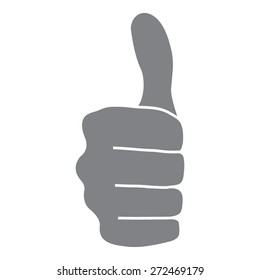 Gray thumbs up icon