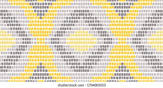Gray Tie Dye Vintage Vector Seamless Pattern. Ogee Ikat Background. Ethnic Rustic Chevron Design. Yellow Abstract African Print.