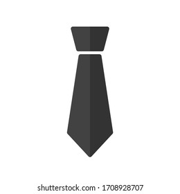 Gray tie icon isolated on white background, symbol for men's clothing tie.