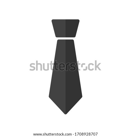 Gray tie icon isolated on white background, symbol for men's clothing tie.