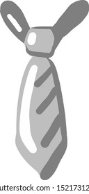 Corbata gris, ilustración, vector sobre fondo blanco.