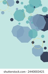 Gray Tile Background Blue Vector. Hexagon Formula Texture. Interactive Illustration. Gold Honeycomb Technical. Polygon Mosaic.