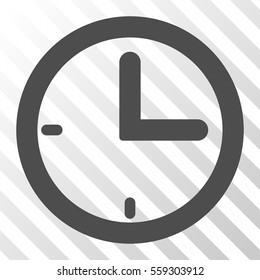 Gray Time toolbar icon. Vector pictogram style is a flat symbol on diagonally hatched transparent background.
