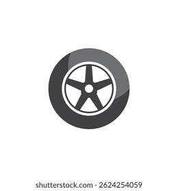 Pneu cinza com uma roda de 5spoke.
