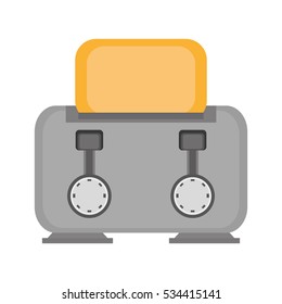 gray toaster breakfast appliance house vector illustration eps 10