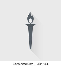 Gray torch isolated on the white background. 