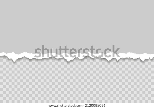 Gray torn\
paper edge template. Ripped horizontal strips with shadows. Border\
texture design. Vector\
illustration