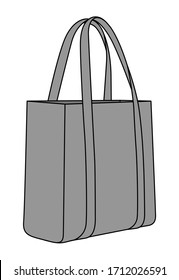 Vector De Bolsa De Tote Gris Para Plantilla.