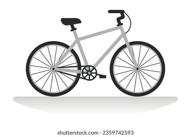 gray tourist bike on a white background. flat vector illustration