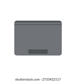 Ein graues Trackpad für einen Laptop-Computer wird auf weißem Hintergrund angezeigt.