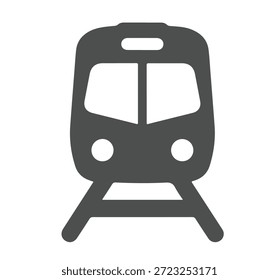 A gray train icon on a black background