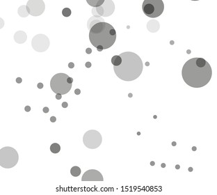 Gray transparent bubbles, circles on a white background. Bokeh preset, design element to create light, delicate patterns. Vector illustration