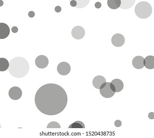 Gray transparent bubbles, circles on a white background. Bokeh preset, design element to create light, delicate patterns. Vector illustration