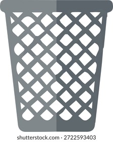 Ilustración gráfica de papelera gris