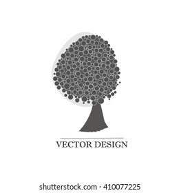 Gray tree logo.Vector design